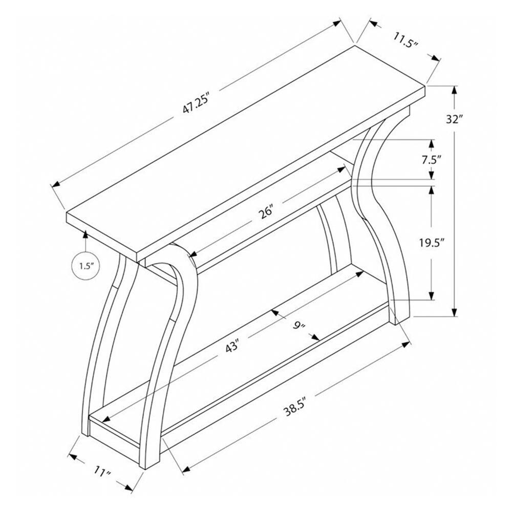 Modern 47" Wooden Curved Base Entryway Hall Console Table Black 54 x 84 Bed Bath & Beyond